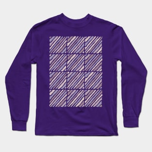 Blocks and lines (deep purple and lilac) Long Sleeve T-Shirt